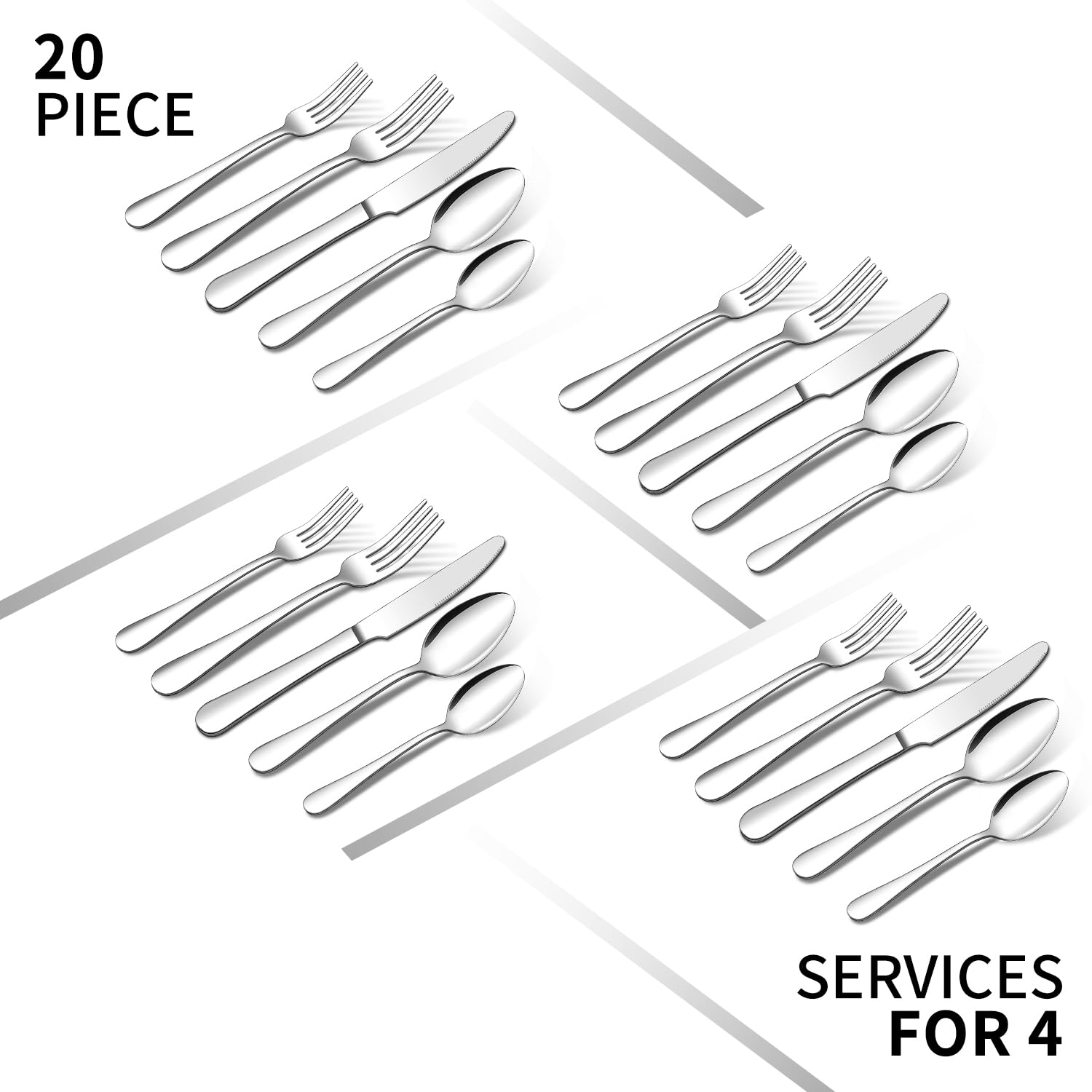 ENLOY dishwasher-safe flatware set for easy cleanup
