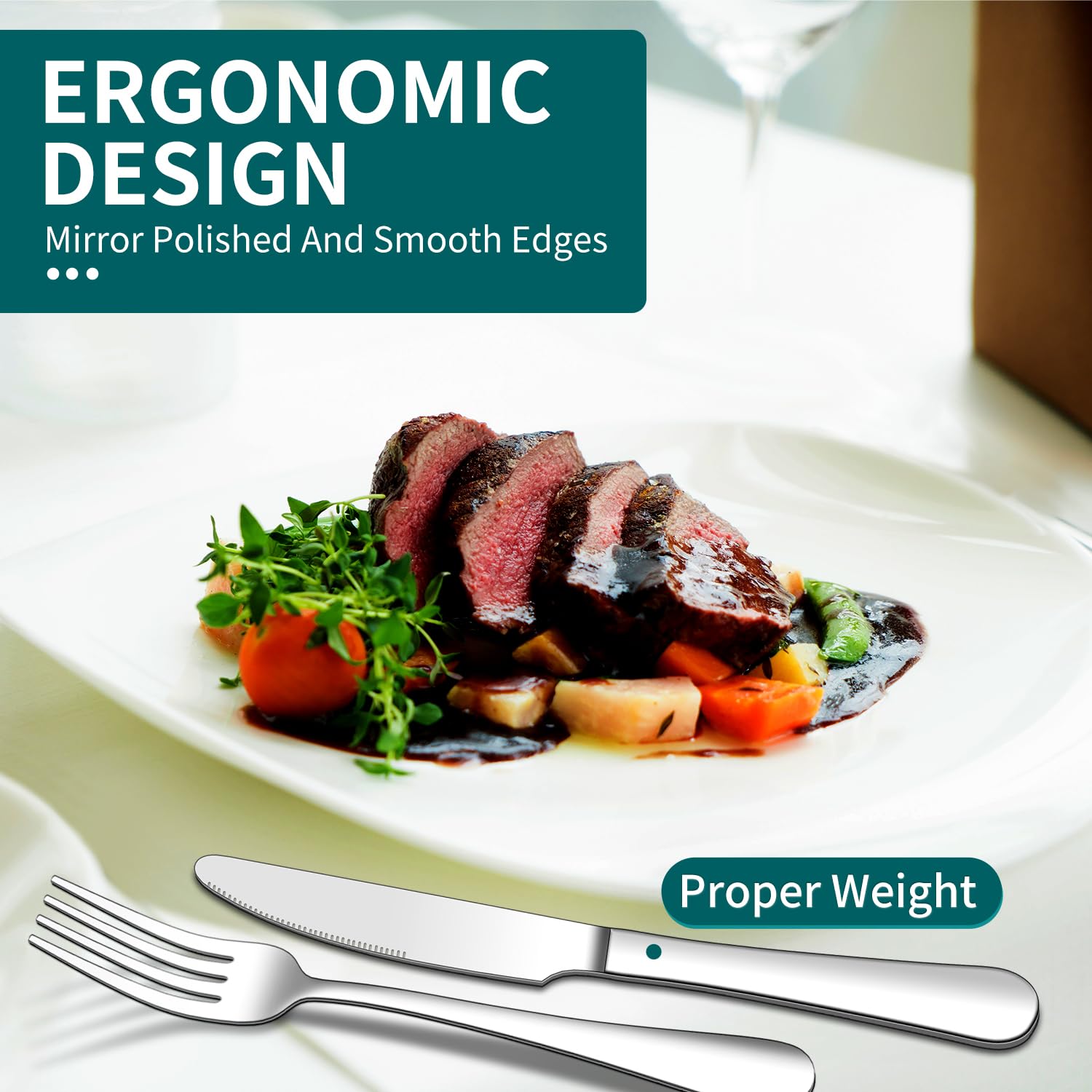 ENLOY steak knives four-pack with precise edge for slicing meals