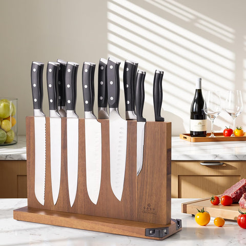 ENOKING 15x9 inch stand offers ample space for organized knife arrangement.