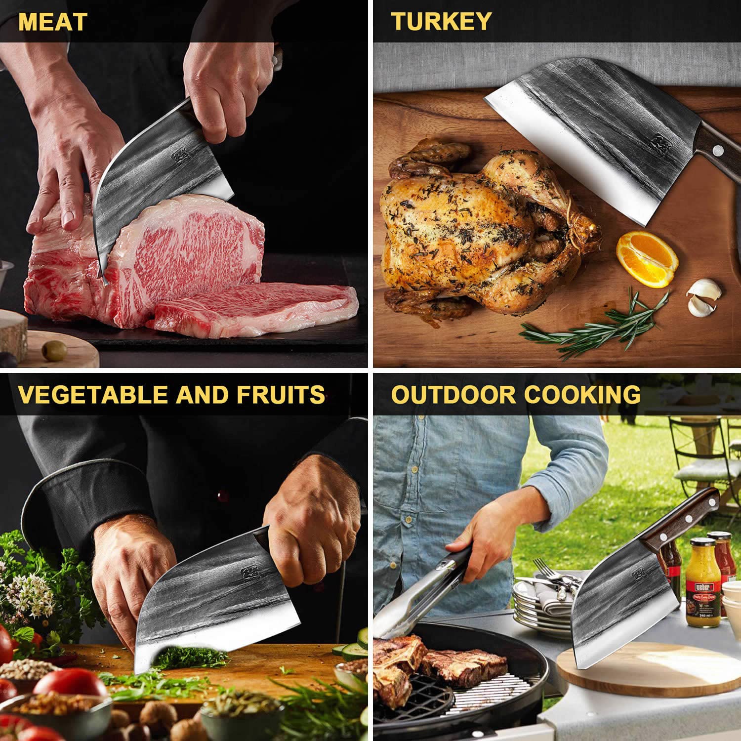 ENOKING chef knife chopping vegetables for efficient meal prep.