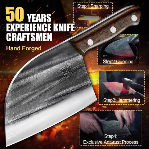 ENOKING chef knife slicing meat for versatile kitchen prep.