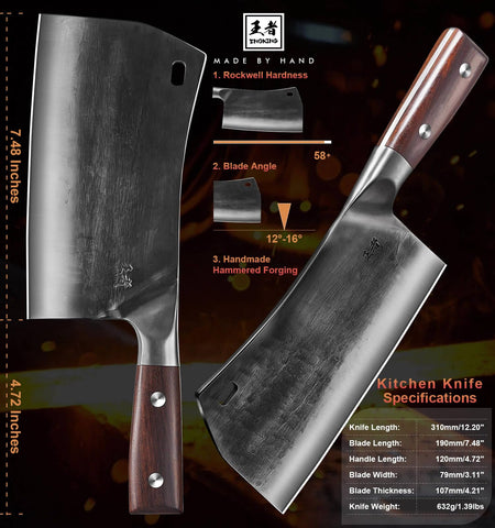 ENOKING cleaver in-use chopping vegetables for quick meal prep.