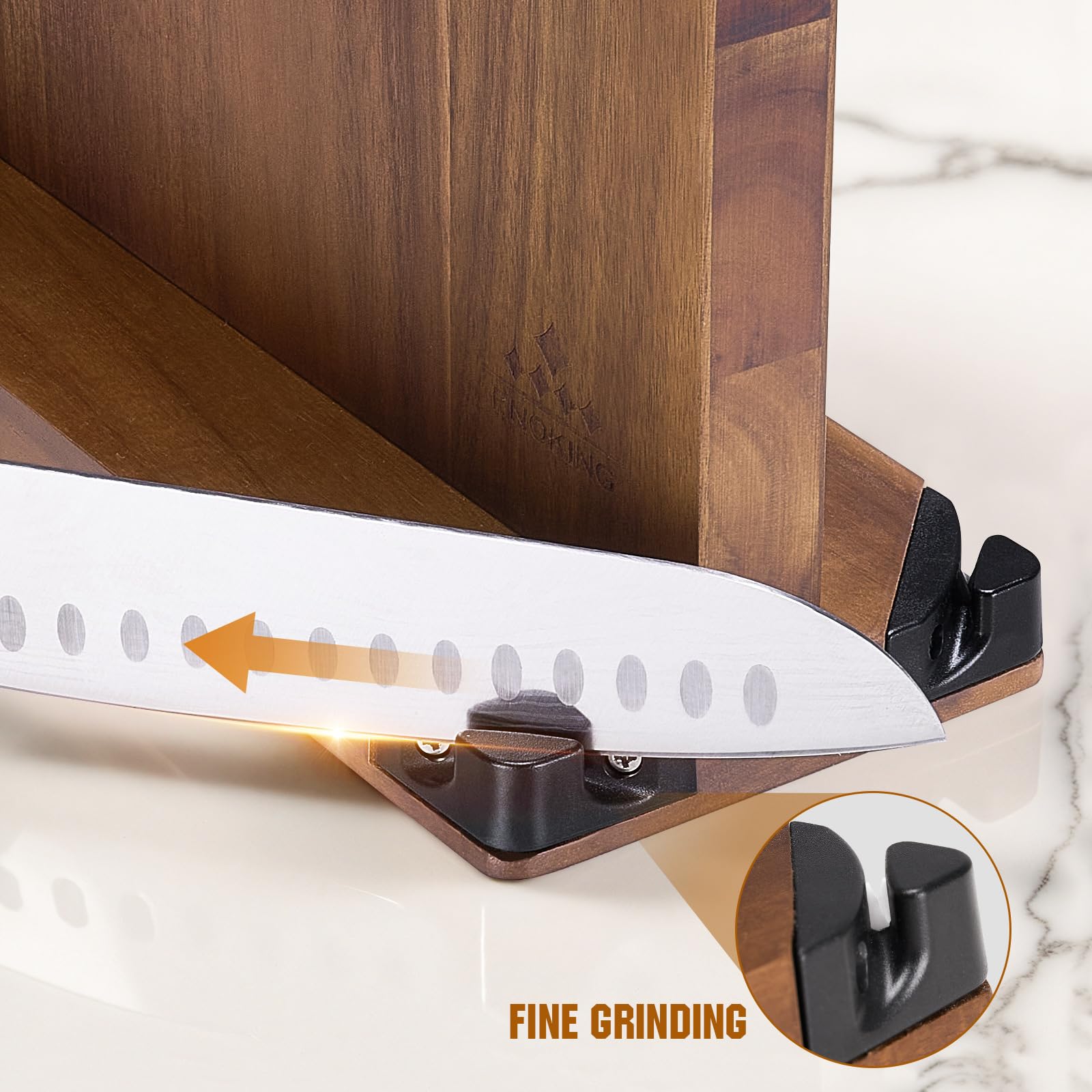 ENOKING display stand with magnets presents a clean, modern kitchen display.