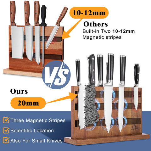 ENOKING double-sided magnetic storage demonstrates multiple knives securely held.