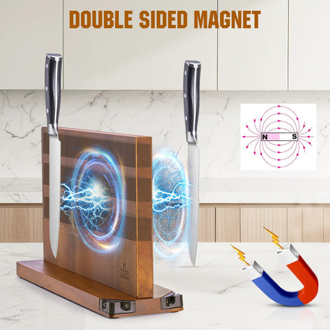 ENOKING dual sharpeners built-in for quick blade touch-ups without removing knives.