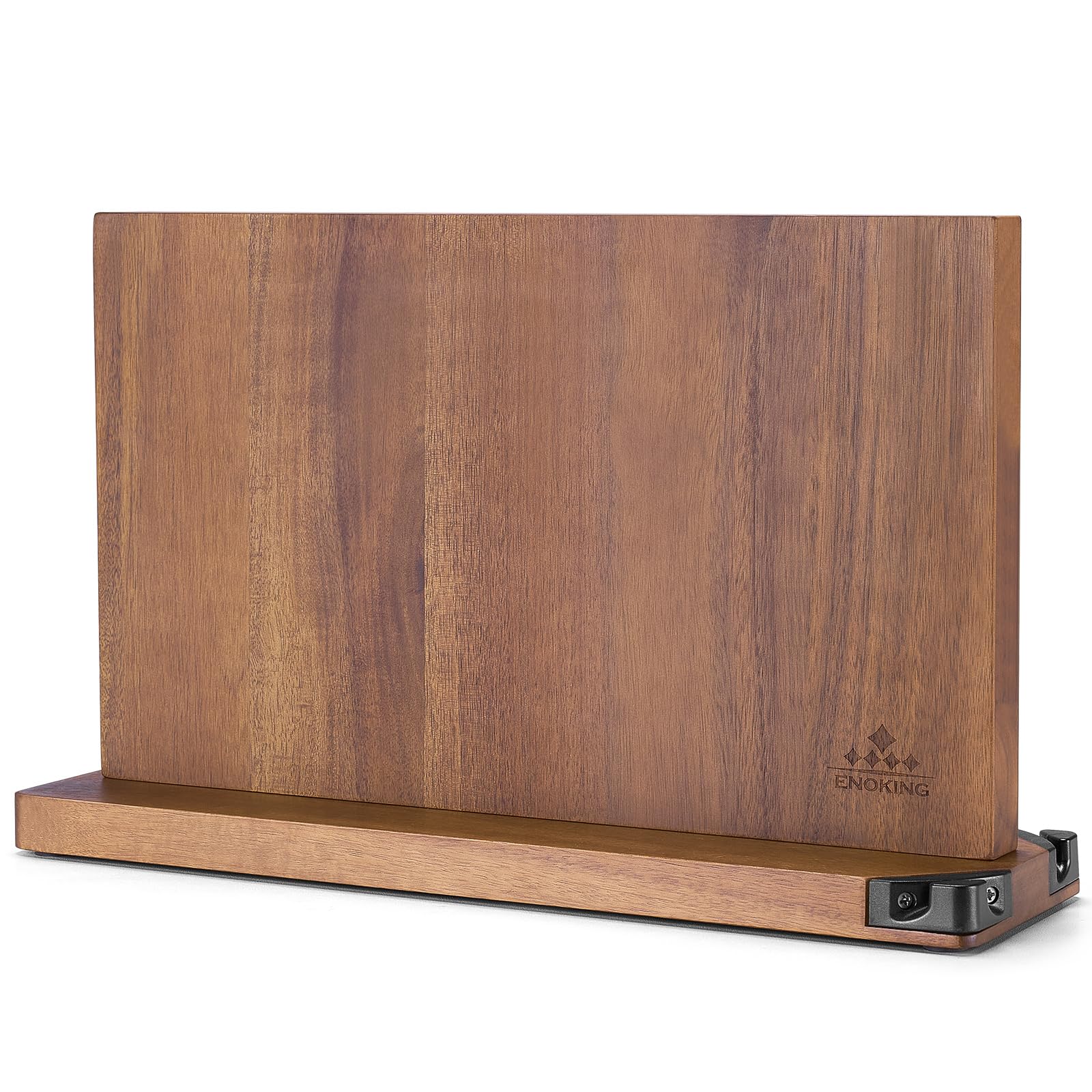 ENOKING extralarge magnetic knife block keeps knives organized on the counter.