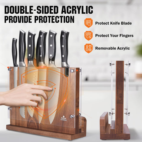 ENOKING built in sharpener feature keeps blades sharp during meal prep.