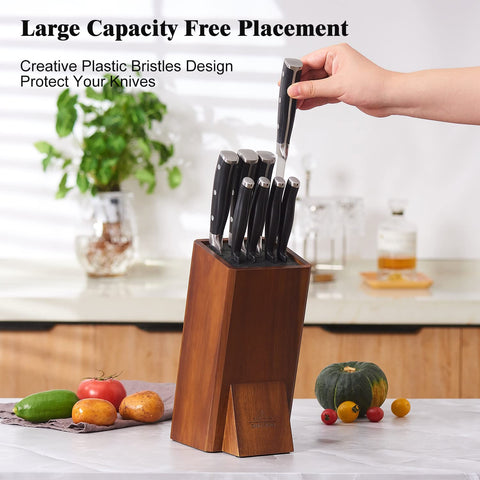 ENOKING knife block dimensions show a compact footprint for under-counter or counter placement.