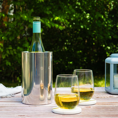 Enoluxe wine-chiller large-opening 4.25-inch fits 750 ml bottles easily.