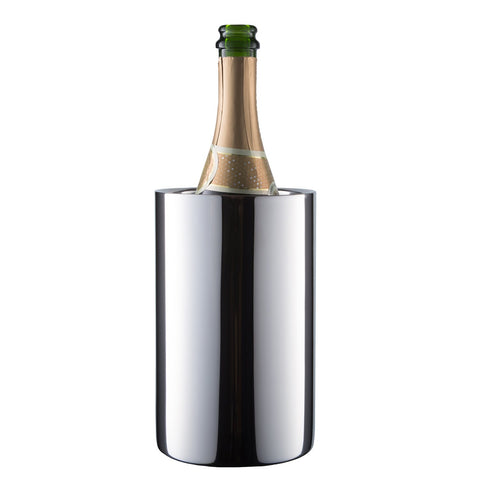 Enoluxe wine chiller table-top display enhances elegant table scenes.
