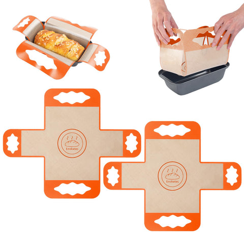 Enskatec silicone bread liner with four handles stabilizes dough for even baking