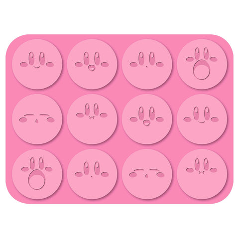 Ensky Kirby expression molds showcasing six faces for fun desserts.
