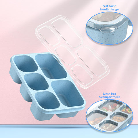 Enstphjoy Bento Box microwave, freezer, and dishwasher safe with lid removed.