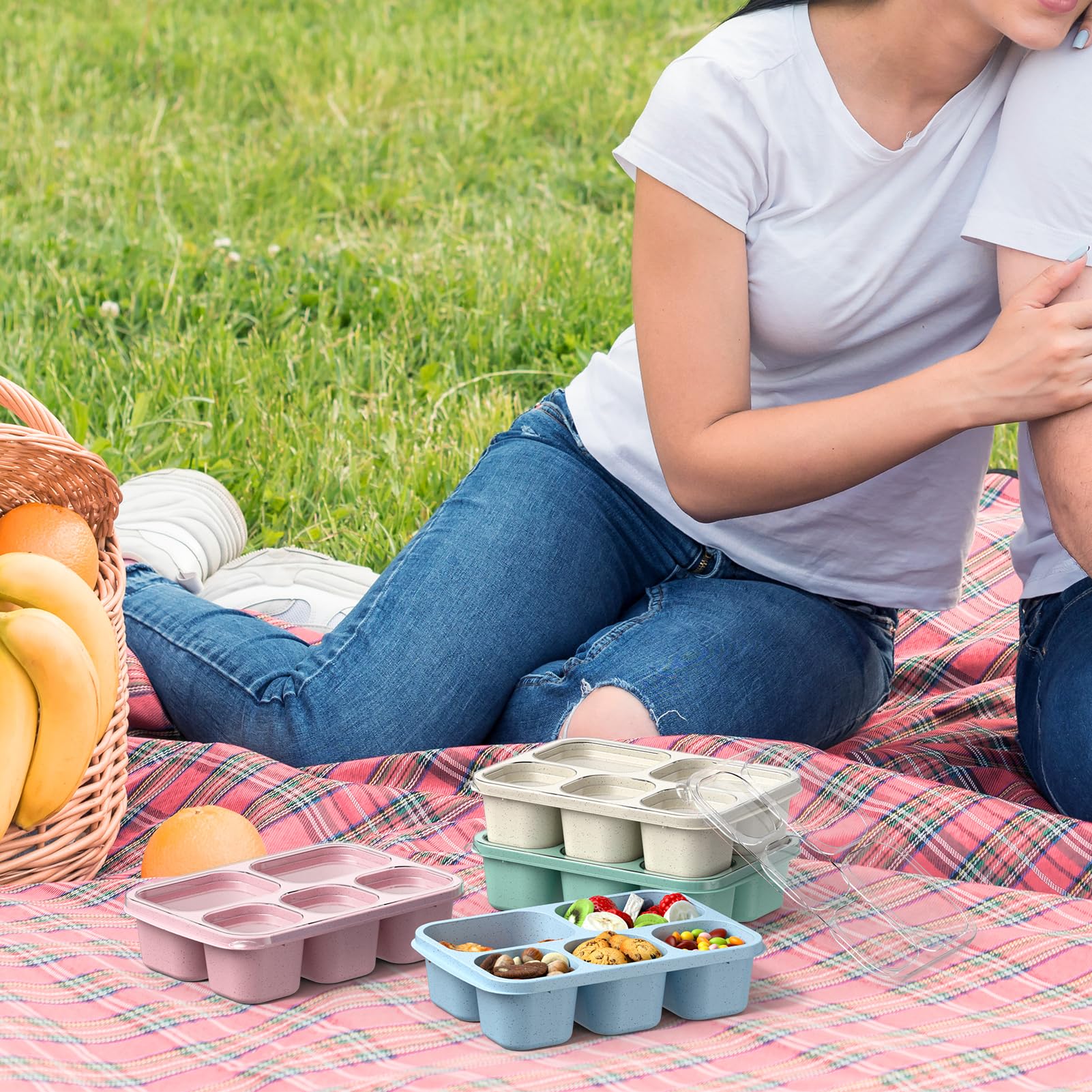 Enstphjoy Bento Box made from durable wheat straw material.