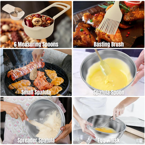 ENVTEK egg whisk and measuring spoons included for batter and portions.