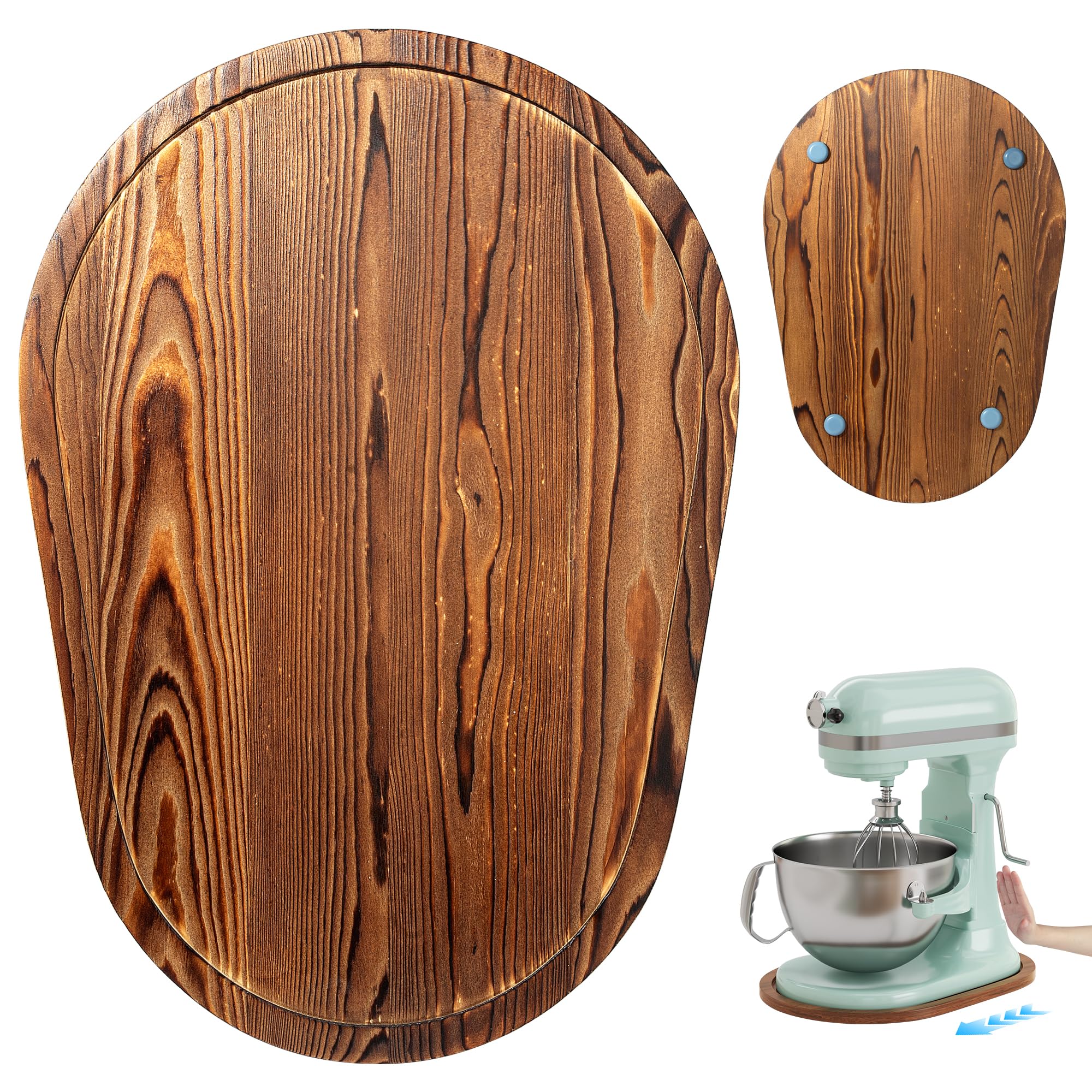 ENVTEK Pine-base slider under KitchenAid 5-8 qt bowl-lift for steady sliding