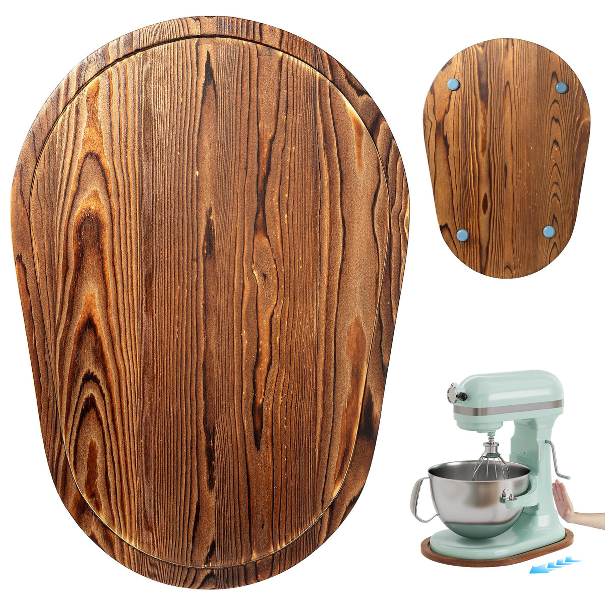 ENVTEK Pine-base slider under KitchenAid 5-8 qt bowl-lift for steady sliding