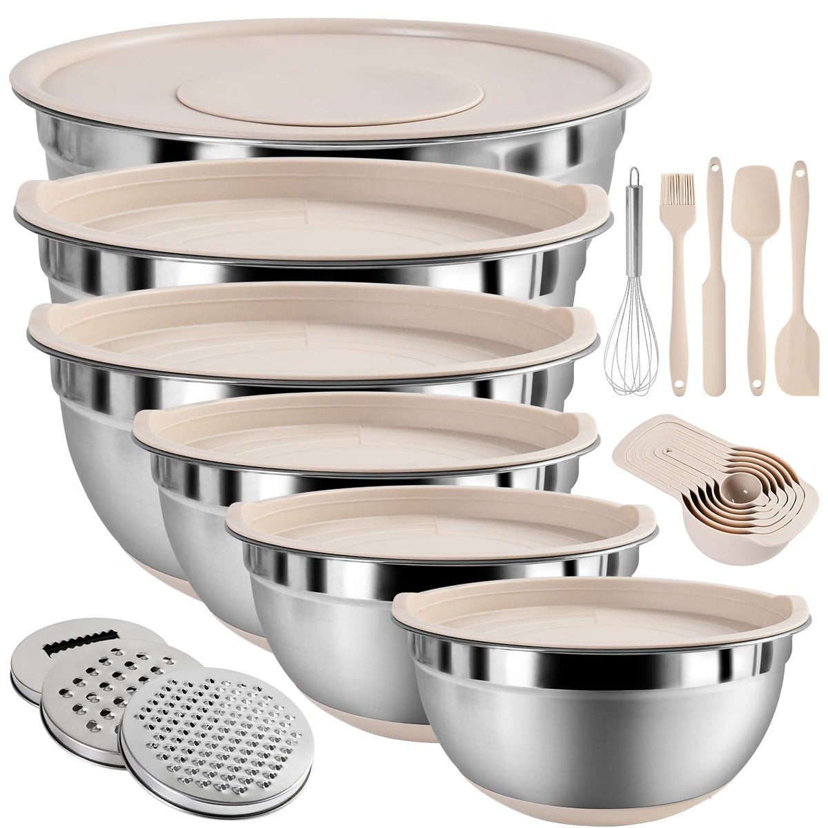 ENVTEK mixing bowls with airtight lids shown for organized prep and secure storage