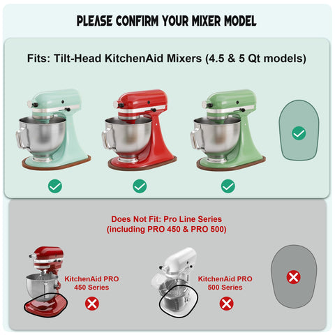 ENVTEK pine wood slider base fits KitchenAid 4.5–5 Qt for stable operation.
