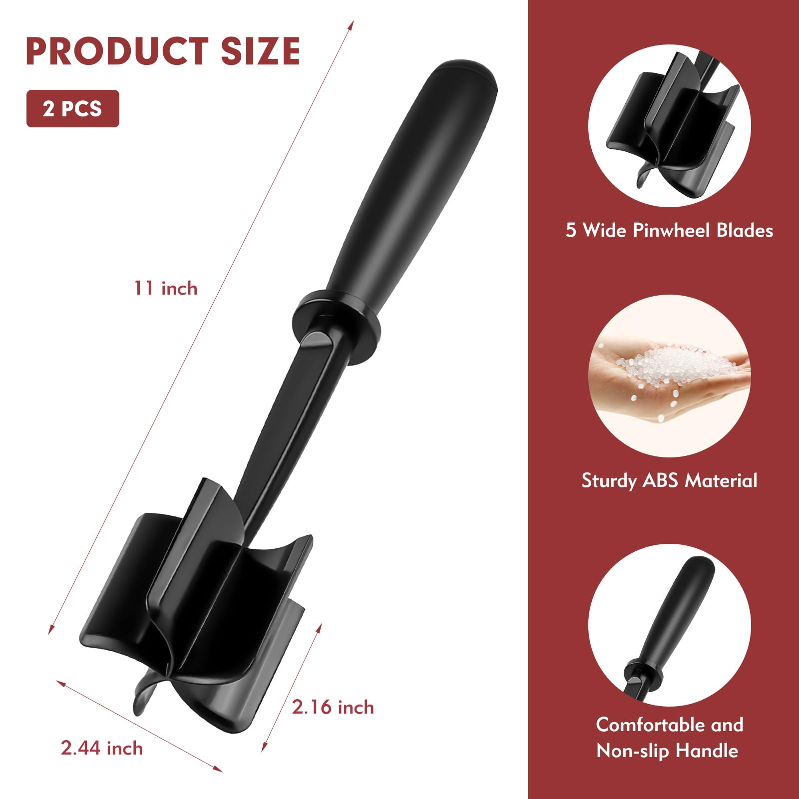 EoaMen meat masher showing 5 blades for fast meat texture control.