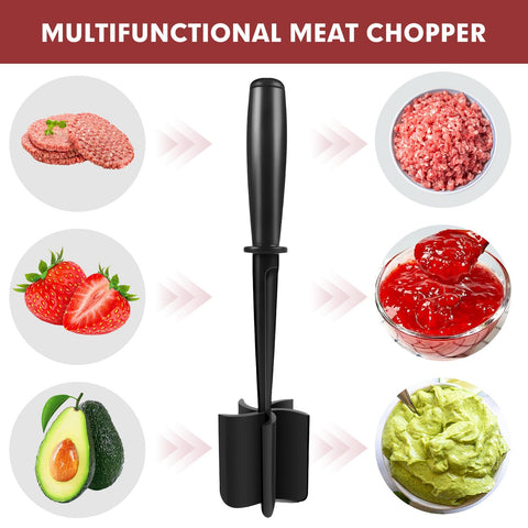 EoaMen silicone meat chopper highlights heat resistance and easy cleaning.