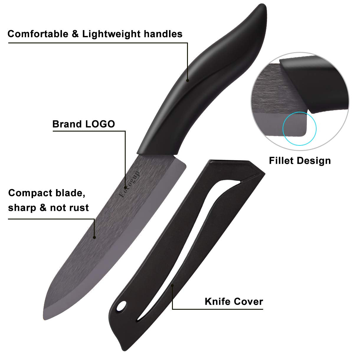 Eocogup 3-inch paring knife with sheath for precise peeling.