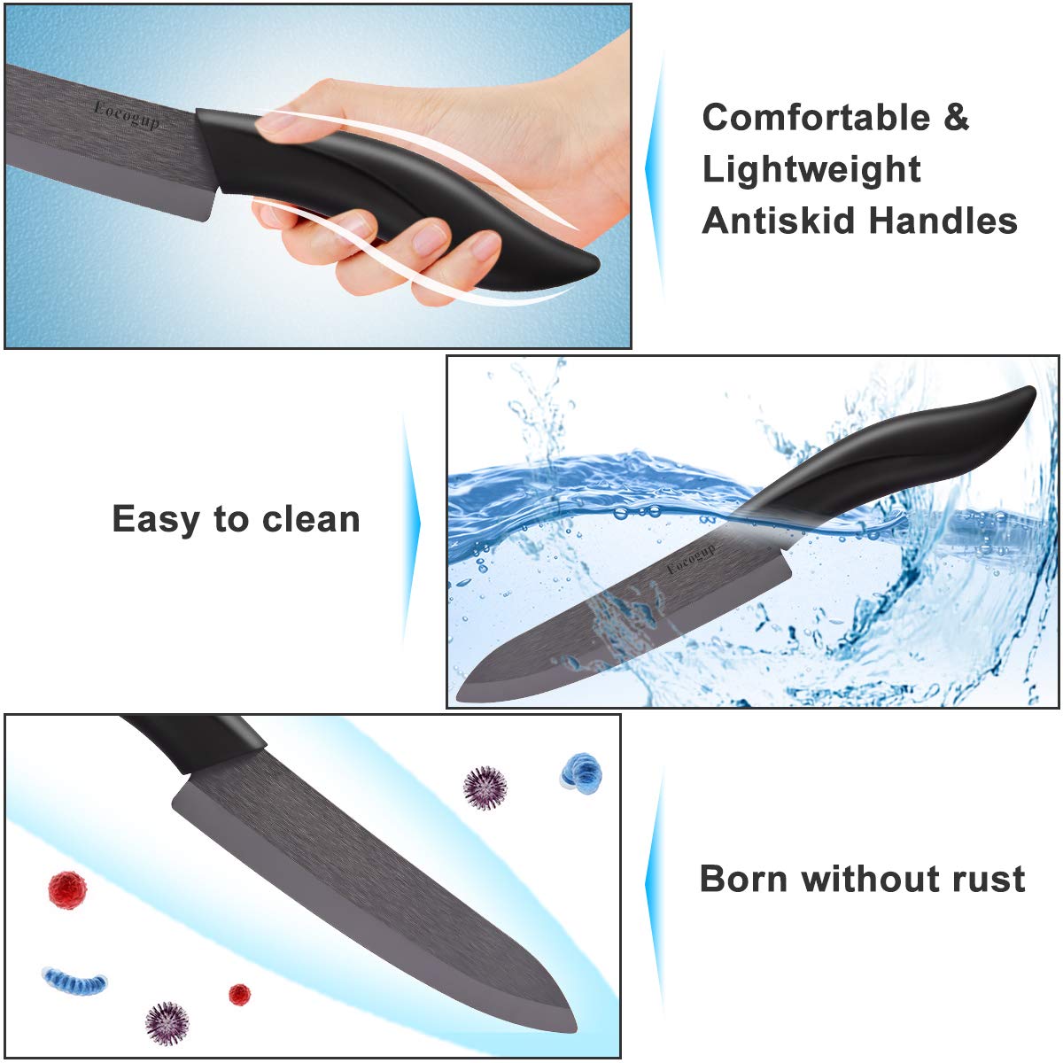 Eocogup 5-inch utility knife with sheath for versatile kitchen prep.