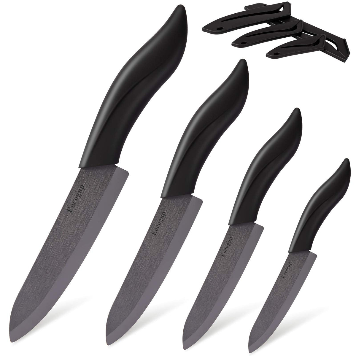 Eocogup ceramic 6-inch chef knife with sheath for precise, fatigue-free slicing.