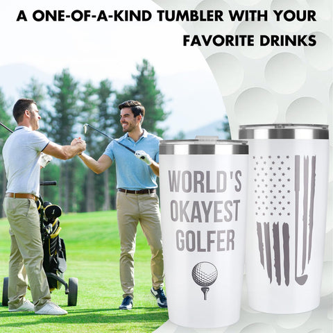 EOEFJW stainless-steel golf tumbler for hot or cold drinks on course