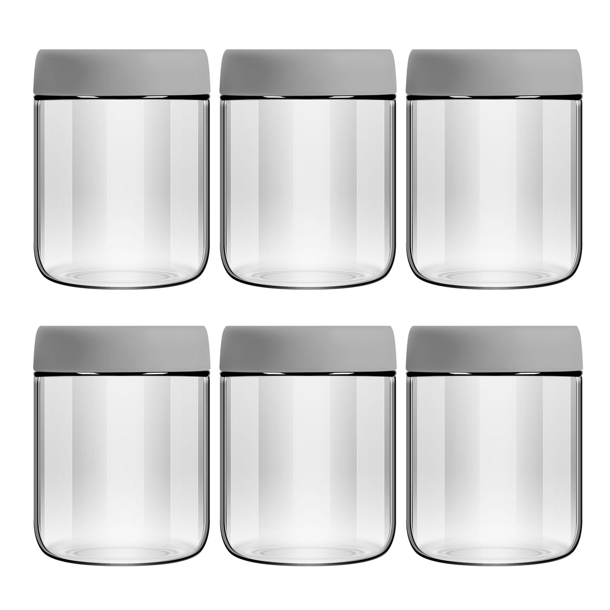 EONJOE six-pack 16oz glass jars with leakproof lids for fresh storage