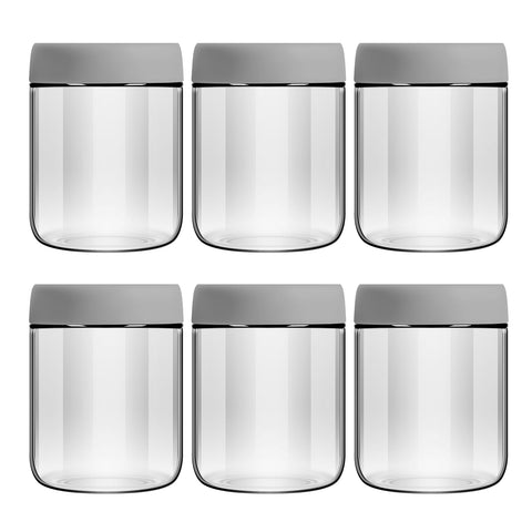 EONJOE six-pack 16oz glass jars with leakproof lids for fresh storage