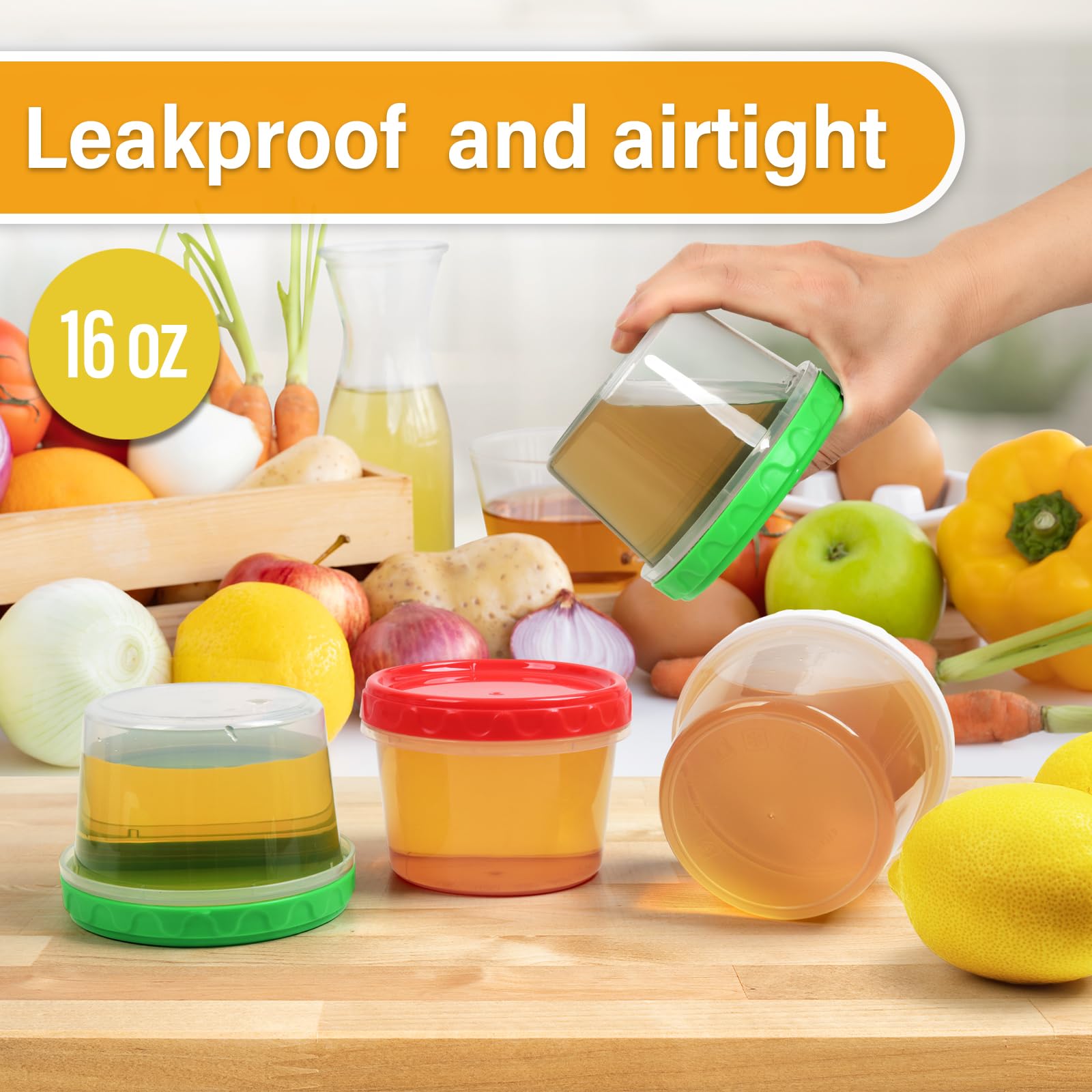 EONJOE airtight leak-proof twist-top lid in action.