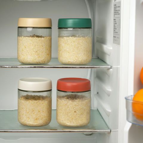 EONJOE stackable jar design saves space in fridge or pantry