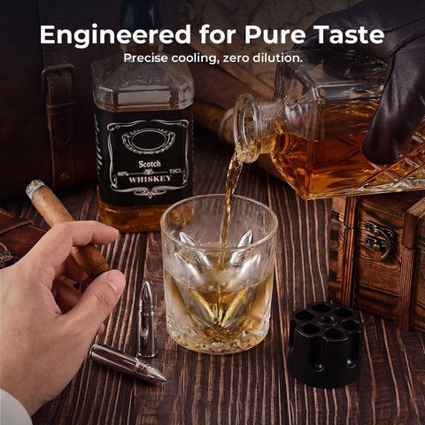 EooCoo stainless steel whiskey stones cool drinks without diluting aroma.
