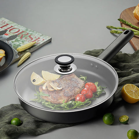 Eooch lid fits 10.1-10.7 inch rims for versatile cookware.
