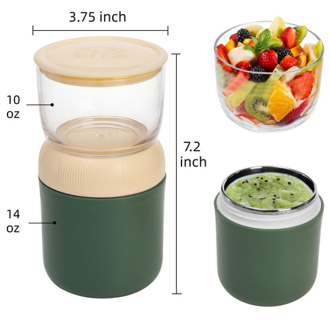 Eorbow 2-pack bottom insulated cup stores yogurt or soup while staying cold.