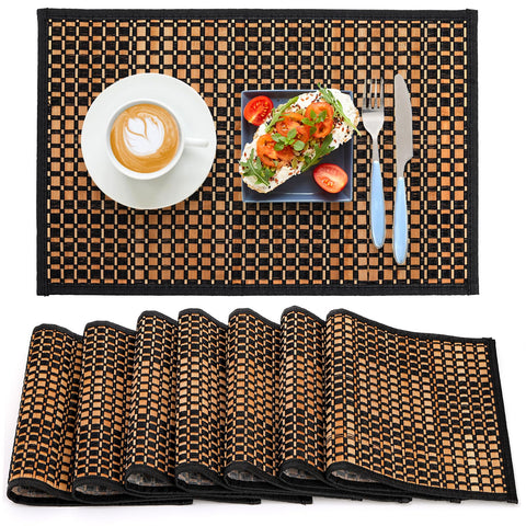Eorbow 8-pack bamboo placemats protect surfaces with natural, stylish appeal.