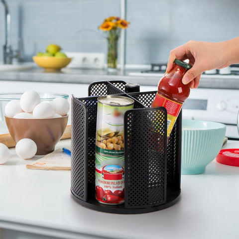 Eorbow easy assembly cup and lid holder keeps counters clean and organized.