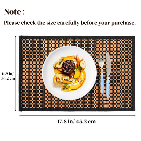 Eorbow natural bamboo rectangle placemats are lightweight, durable, and easy to wipe clean.