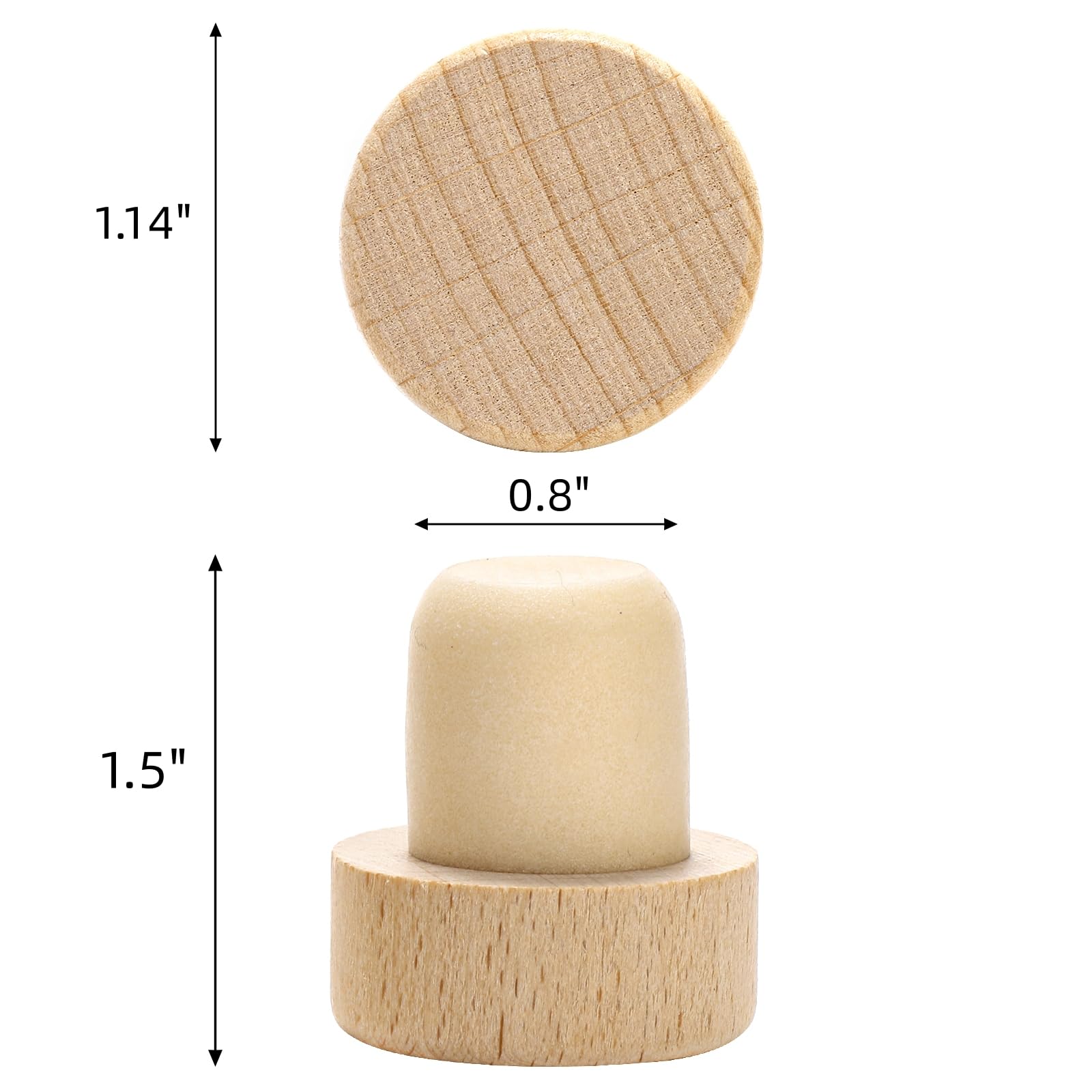 Eorbow polished wooden top cork offers smooth handling.