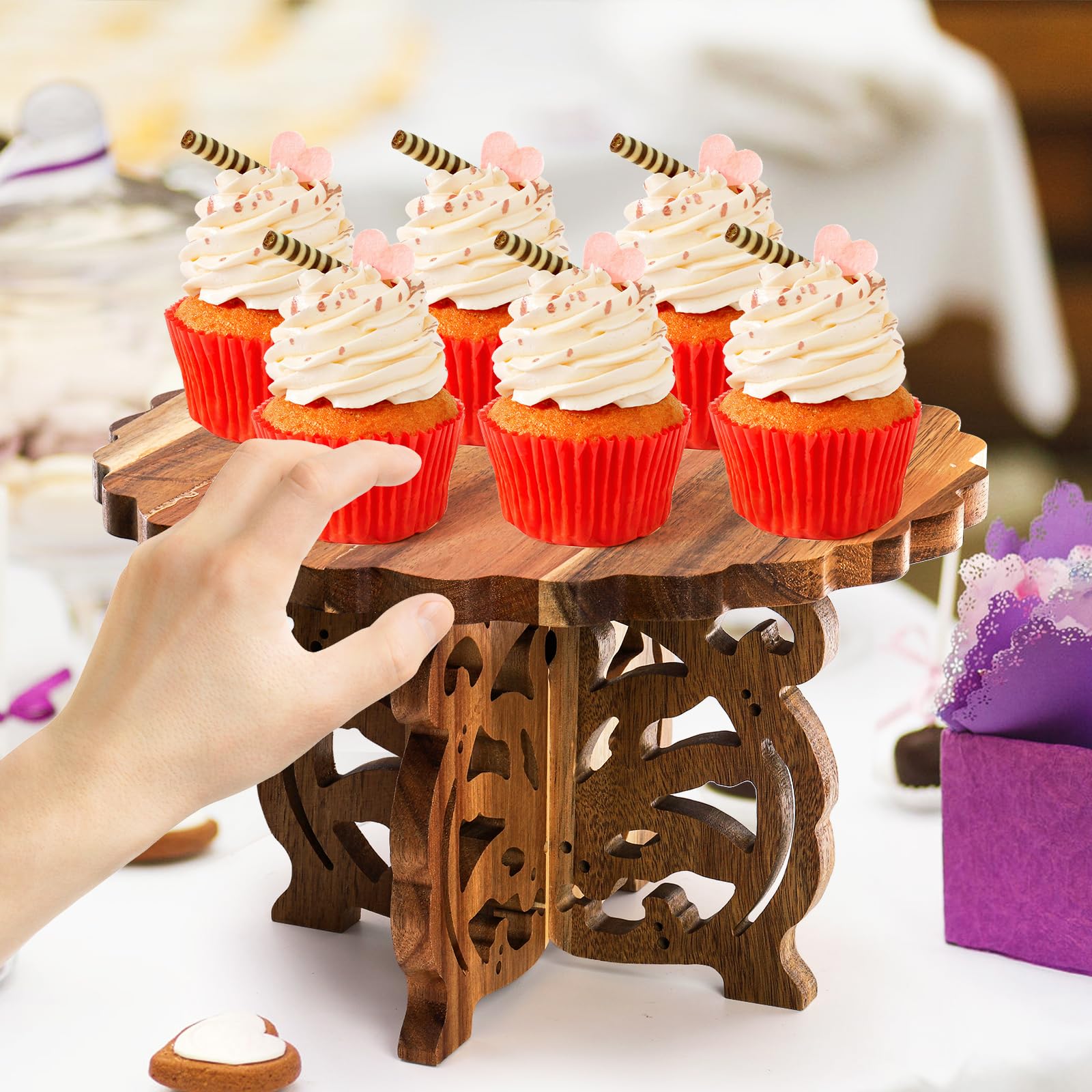 Eorbow rustic dessert stand ready to elevate birthdays or showers