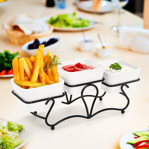 Eorbow serving dish tray showcases snacks like fruits and nuts with style.
