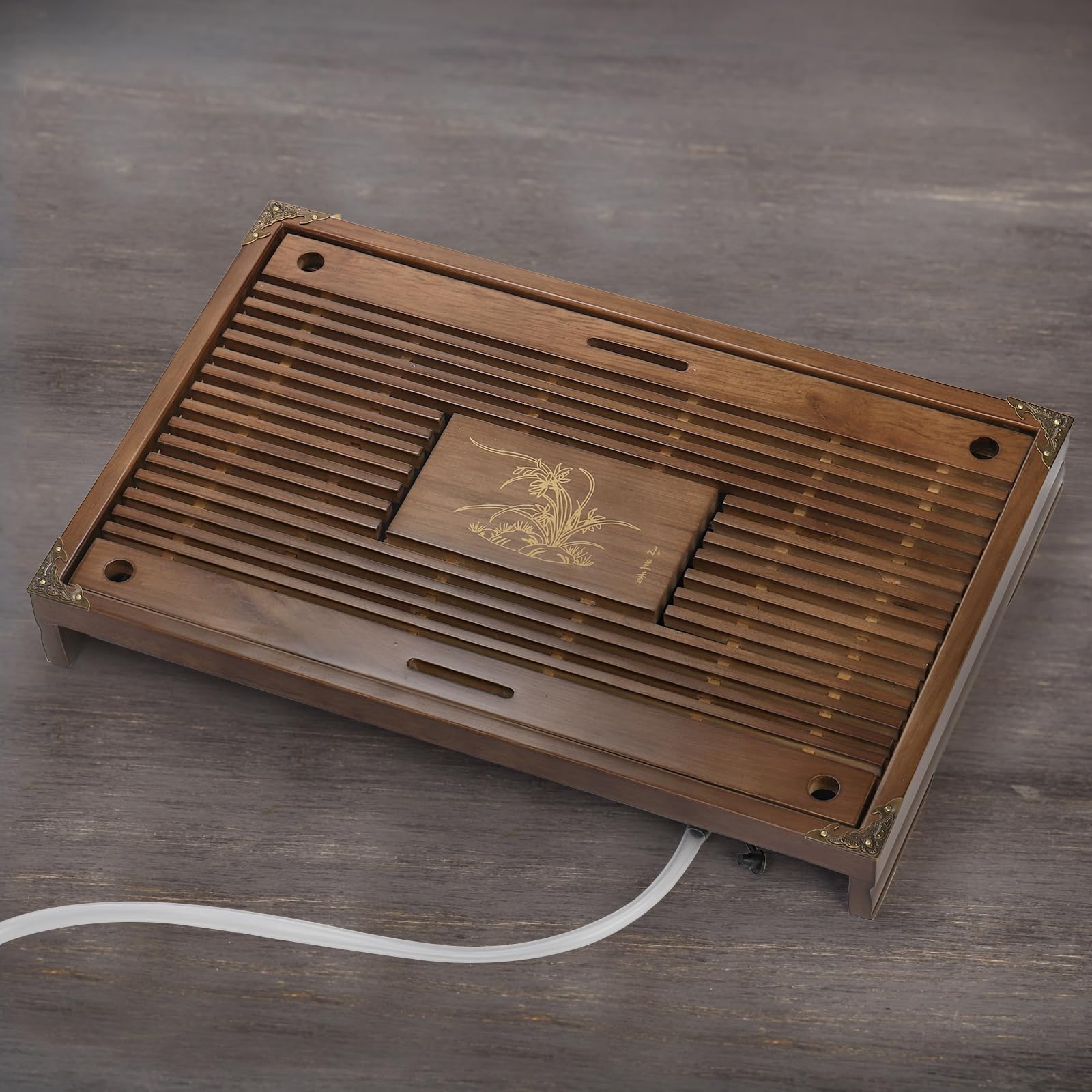 Eorbow tea tray in office or cafe setting for guest tea service