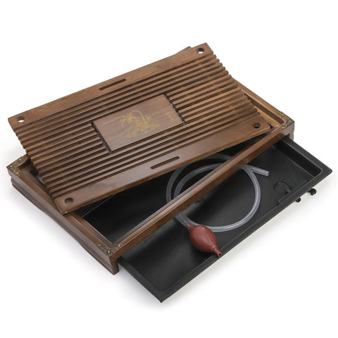 Eorbow tea tray set up for two, compact and social