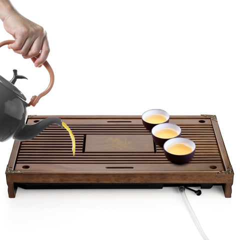 Eorbow tea tray smooth polished wood surface and finish