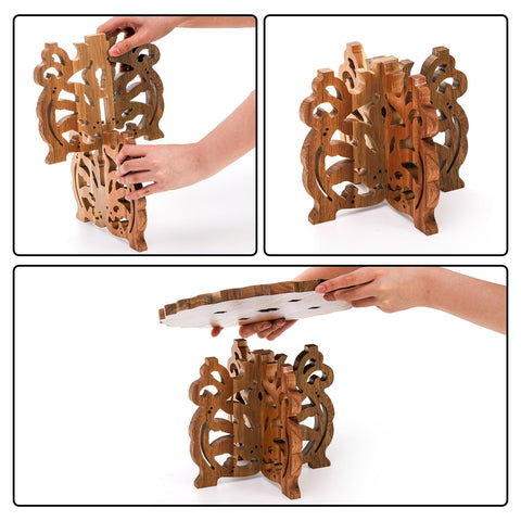 Eorbow wedding table centerpiece in acacia wood with elegant finish