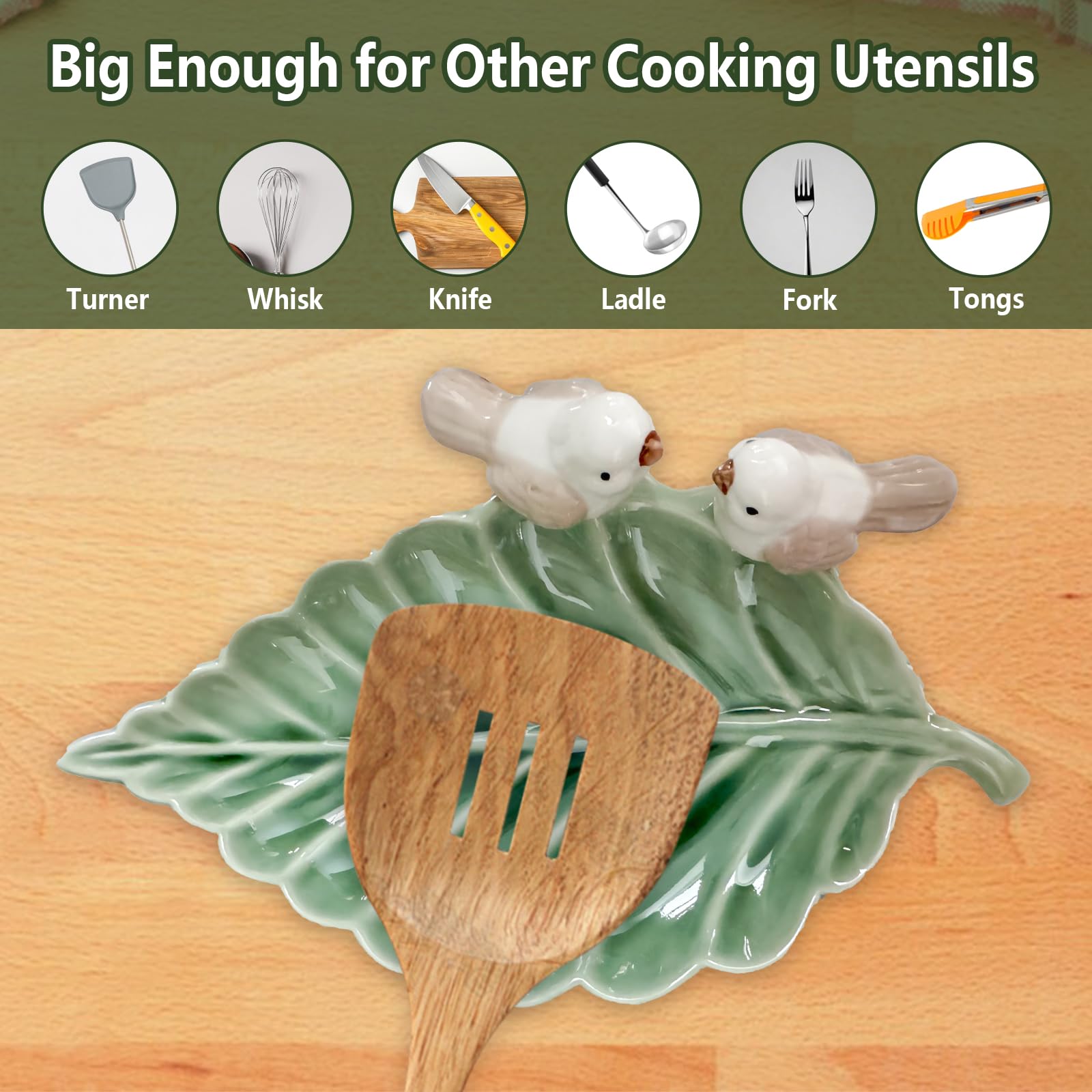 EOREA leaf shaped spoon holder adds boho charm to kitchen decor