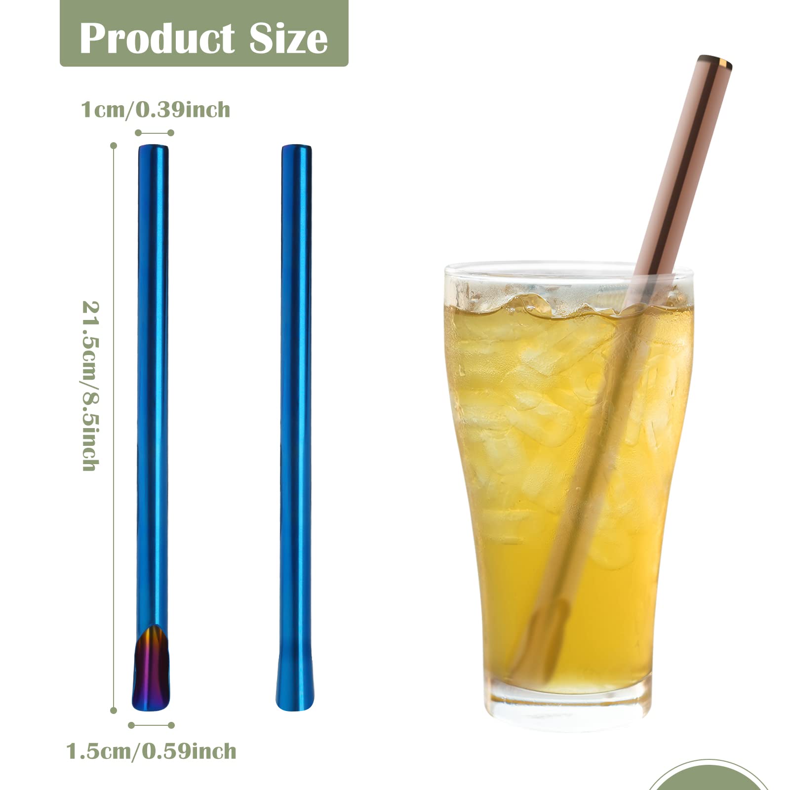 EORTA golden stainless steel straw demonstrating durable, corrosion-resistant design for daily use.