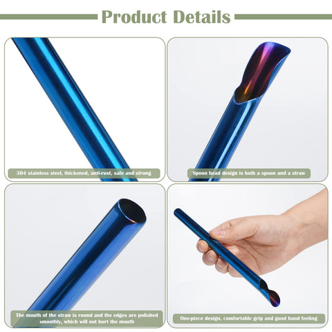 EORTA rose gold stainless steel straw with smooth surface for easy cleaning and tea or juice.