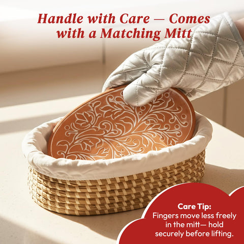Eosify Bread Warmer Basket on table serves warm bread at meals.